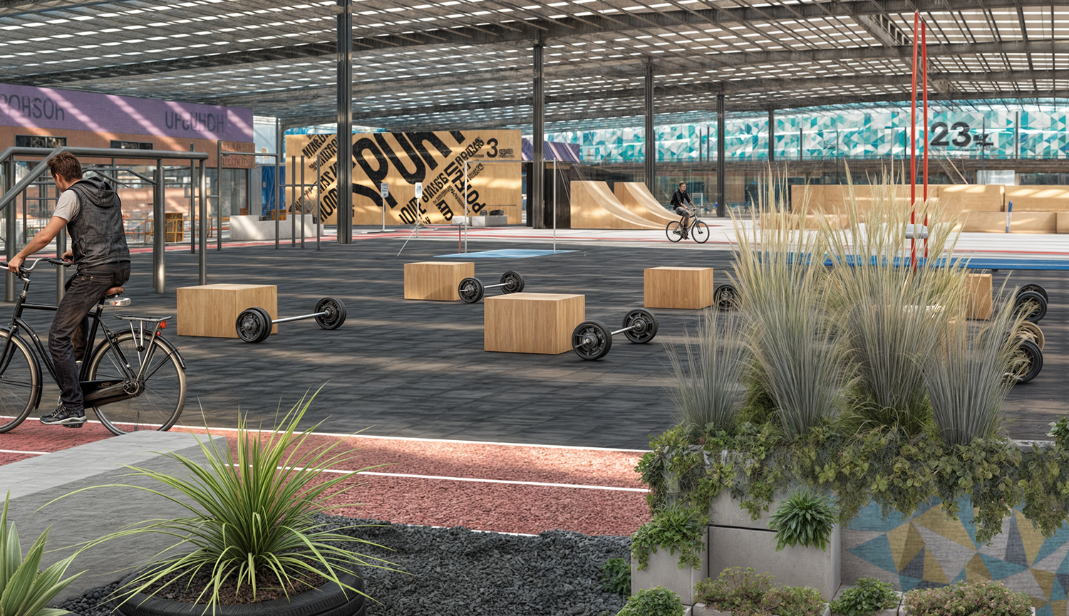 #thehubqueretaro #sportlife #sostenibilidad #reusoespacios #rehabilitación #naveindustrial #deporte #vidasana #padel #bikes