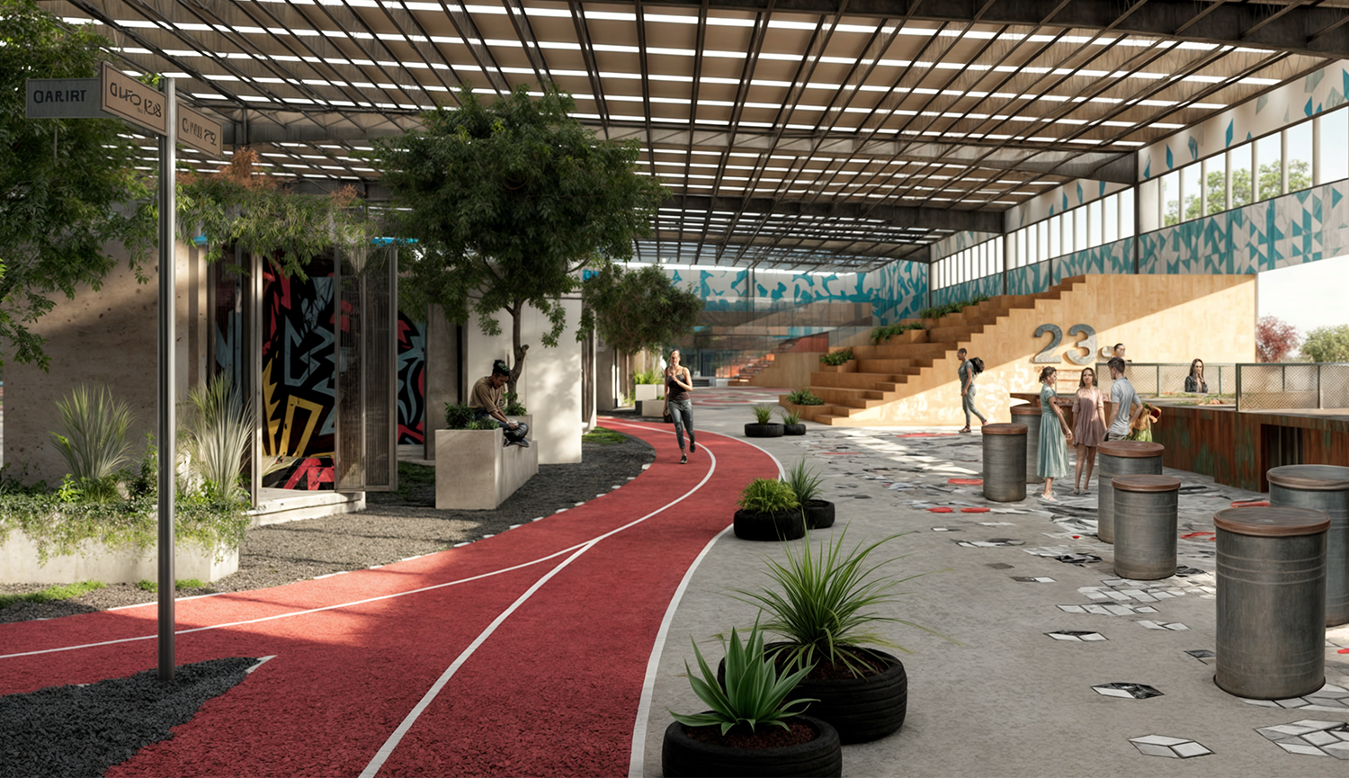 #thehubqueretaro #sportlife #sostenibilidad #reusoespacios #rehabilitación #naveindustrial #deporte #vidasana #padel #bikes